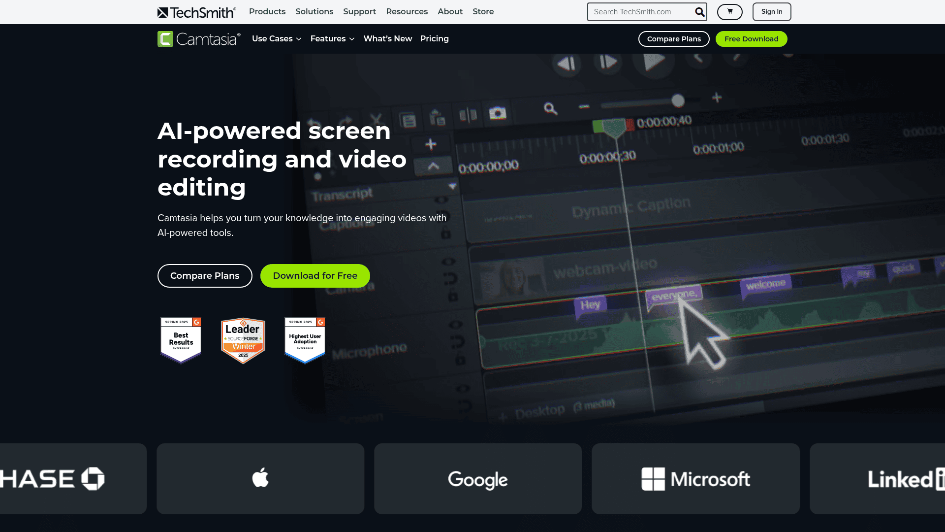 Nagranie ekranu z oprogramowania do edycji wideo i nagrywania ekranu AI-powered.