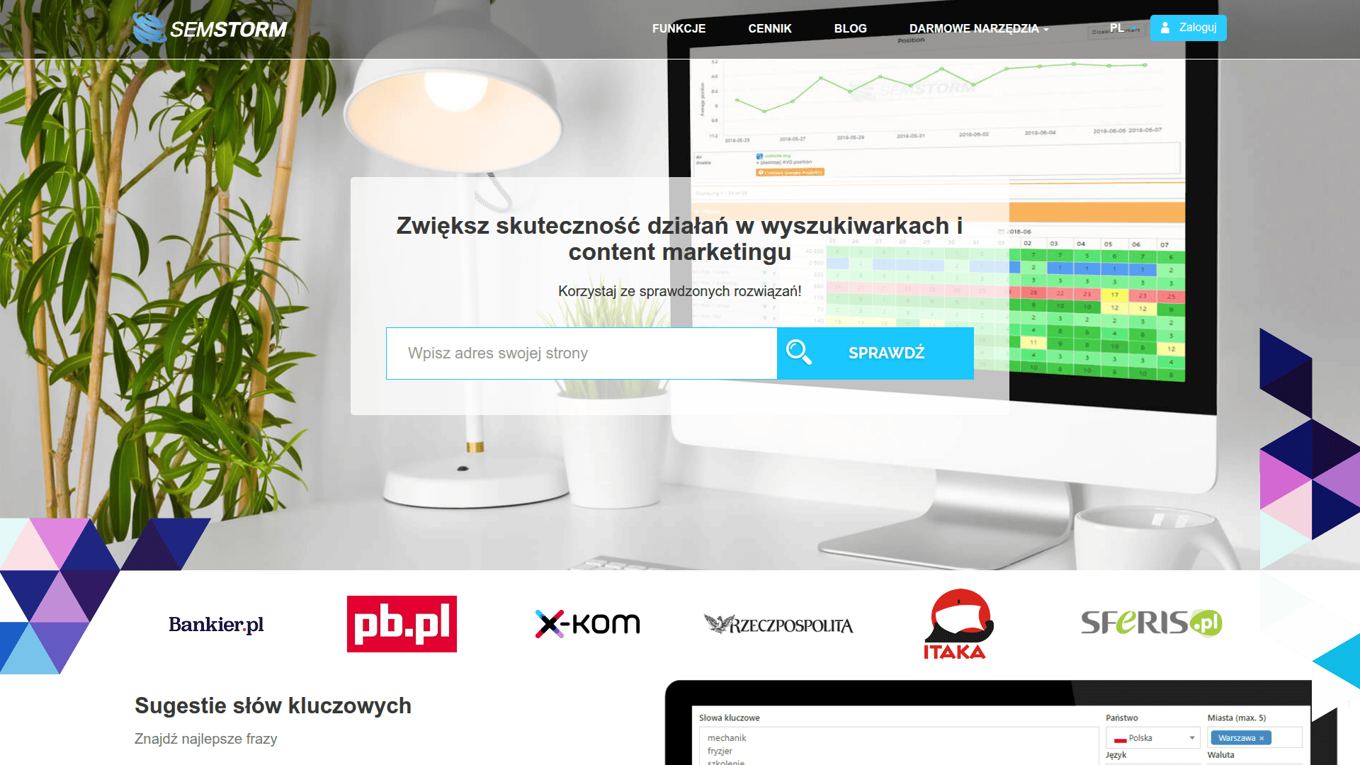Zwiększ efektywność działań marketingowych i analityki w SEMSTORM na komputerze.