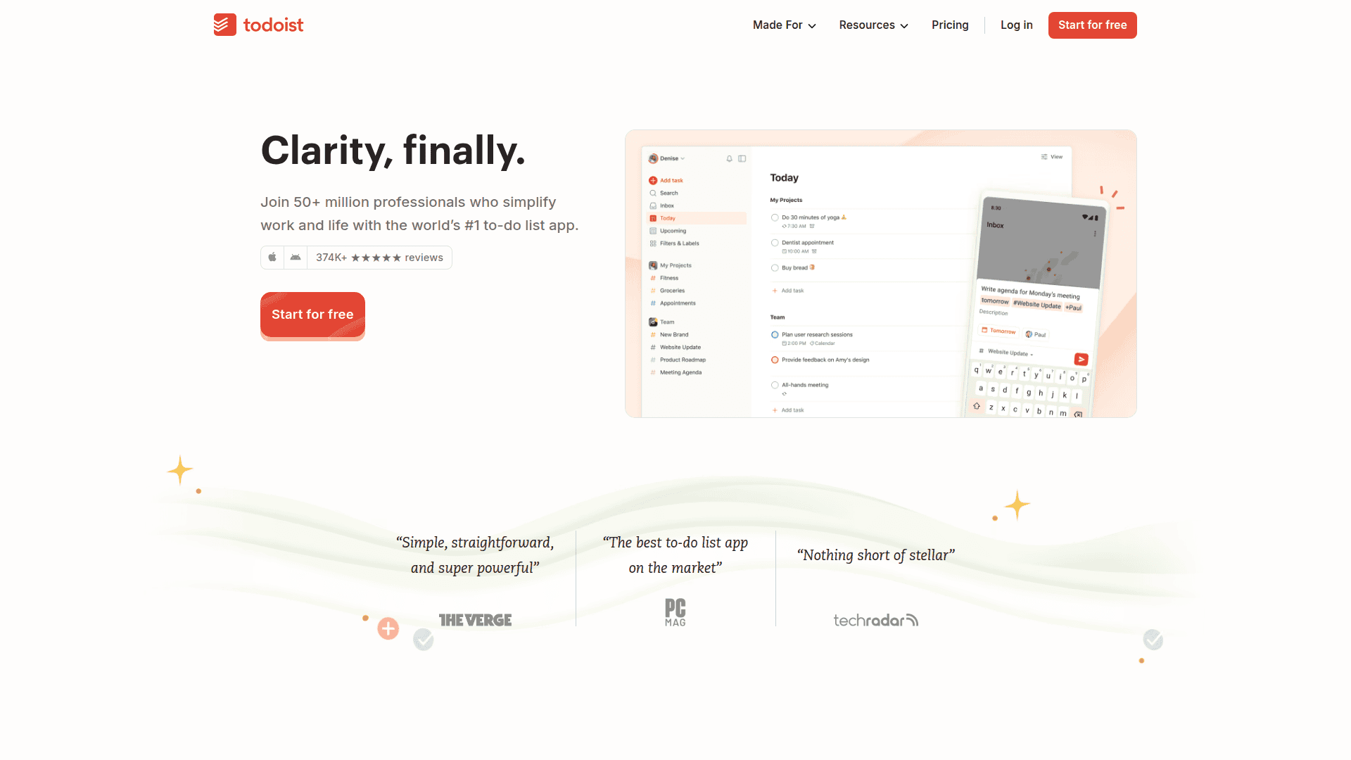 Strona Todoist