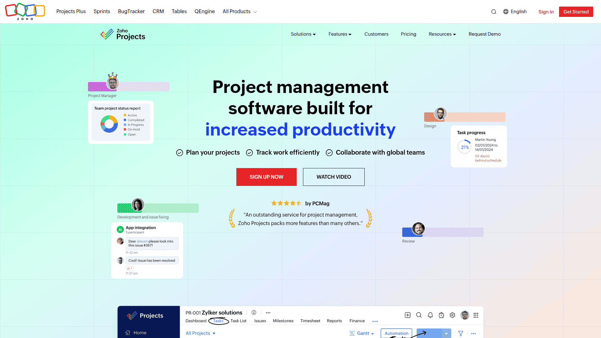 Strona Zoho Projects