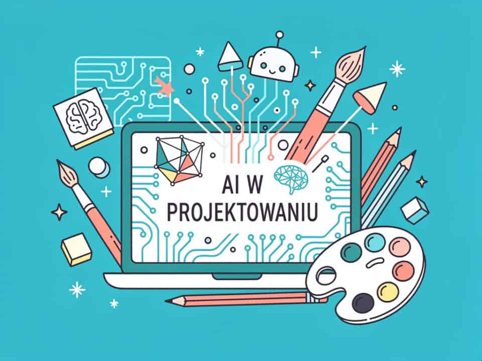 AI w projektowaniu, kreatywne narzędzia graficzne, ilustracja komputerowa, technologia AI.