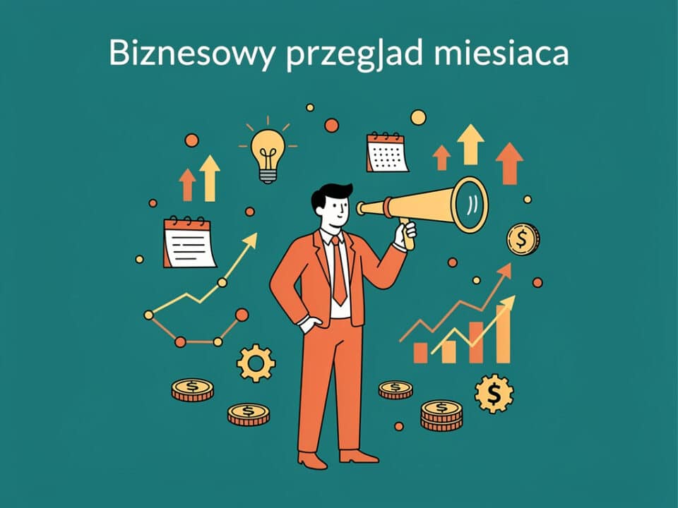 Zyskowny biznes i analiza rynku, wykresy i ikony finansowe, ilustracja przedsiębiorcy.