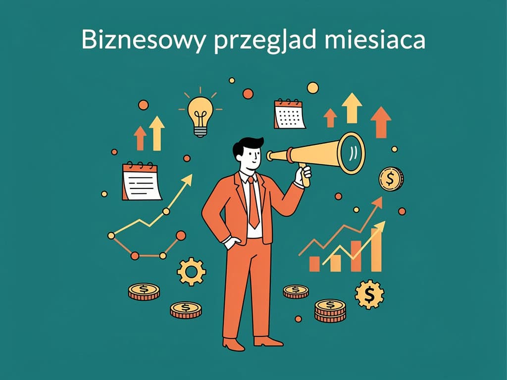 Zyskowny biznes i analiza rynku, wykresy i ikony finansowe, ilustracja przedsiębiorcy.