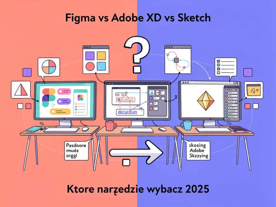 Porównanie narzędzi Figma, Adobe XD i Sketch w 2025 roku.