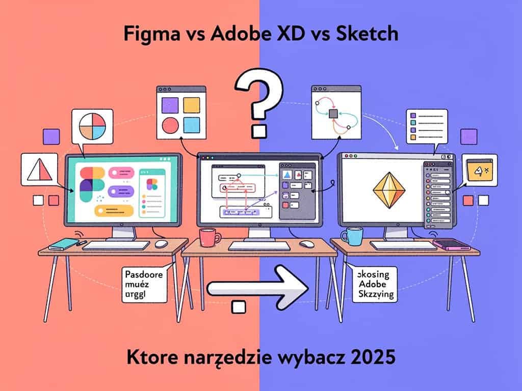 Porównanie narzędzi Figma, Adobe XD i Sketch w 2025 roku.