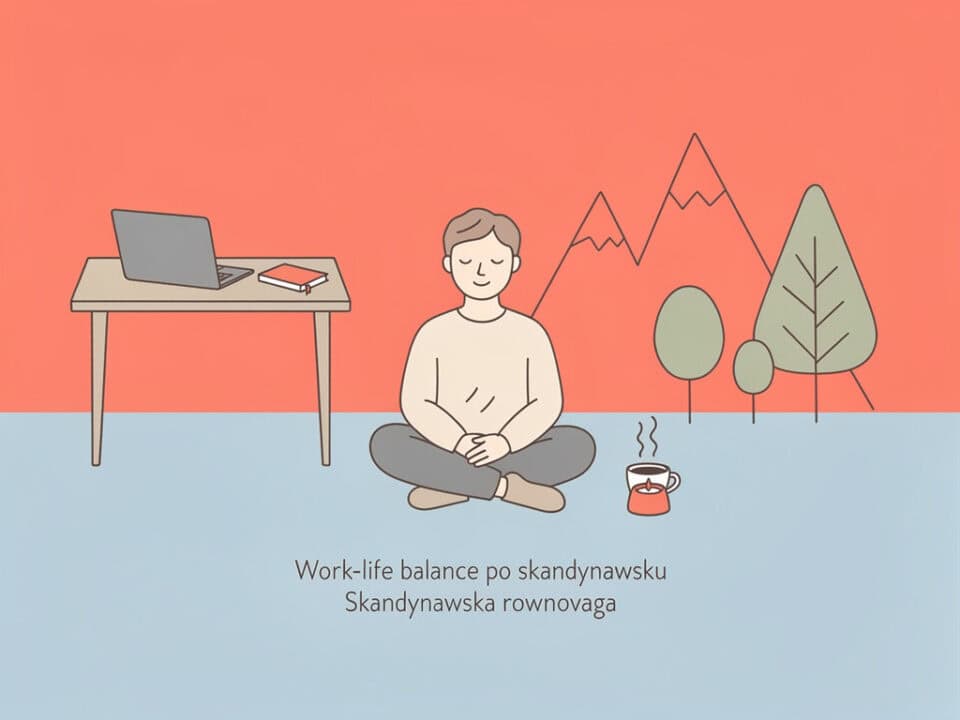 Praca i relaks w harmonii, medytacja i spokojny styl życia, Skandynawska równowaga.