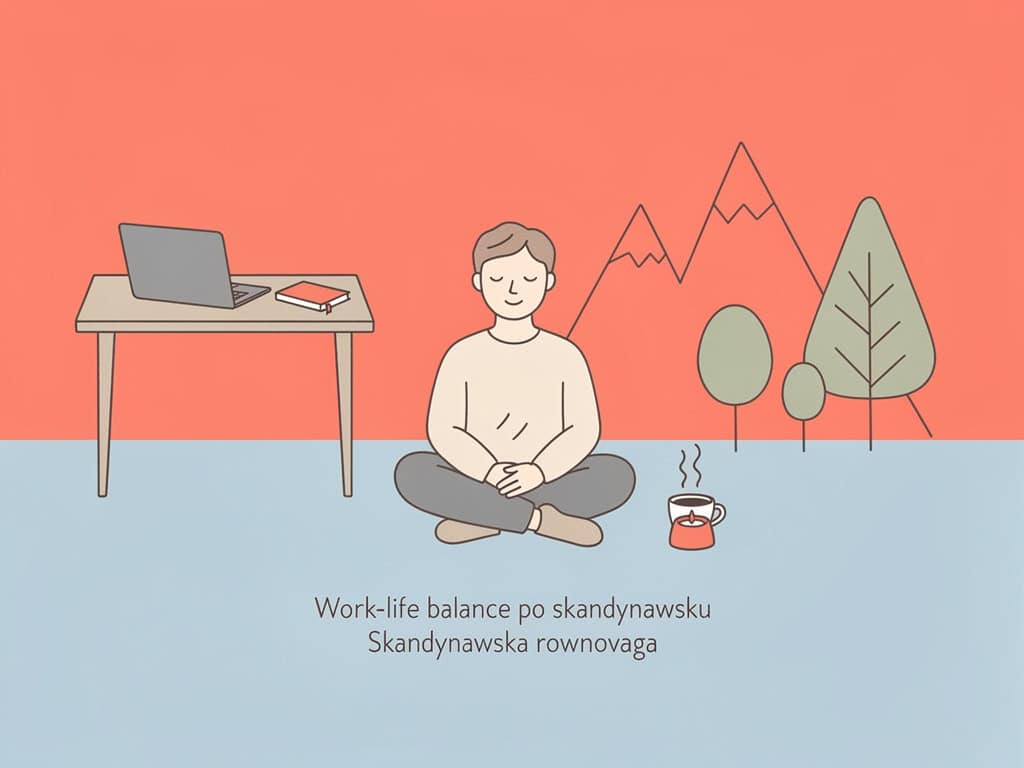 Praca i relaks w harmonii, medytacja i spokojny styl życia, Skandynawska równowaga.