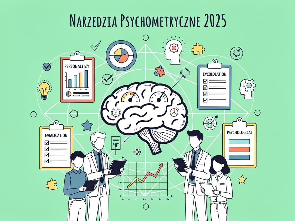 Test psychometry tools for 2025 with professionals analyzing brain and personality data.