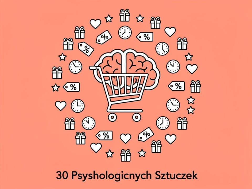 Koszyk z mózgiem symbolizujący psychologiczne sztuczki i techniki.