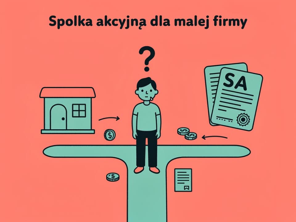 Spółka akcyjna dla małej firmy, ilustracja, dokumenty, pieniądze, biznes, finansowe, startup.